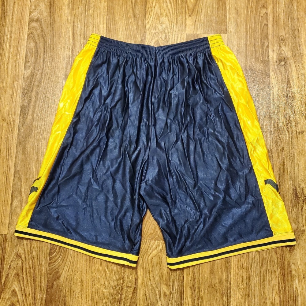 Vintage 90s‎ West Virginia Mountaineers Shorts Men XL Blue Shiny Dazzle IZAW - Picture 3 of 7